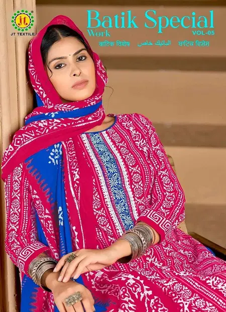 Batik Special Work Vol 5 By Jt Cotton With Work Dress Material Wholesale In India